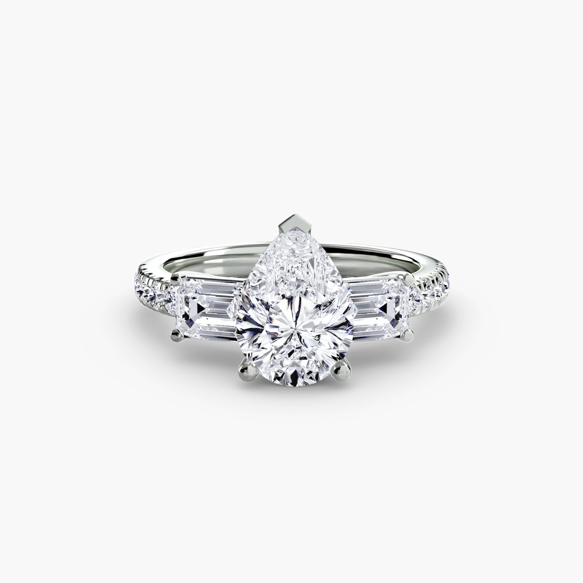 Three-Stone Ring with Pavé Band 4 The Perfect Carat