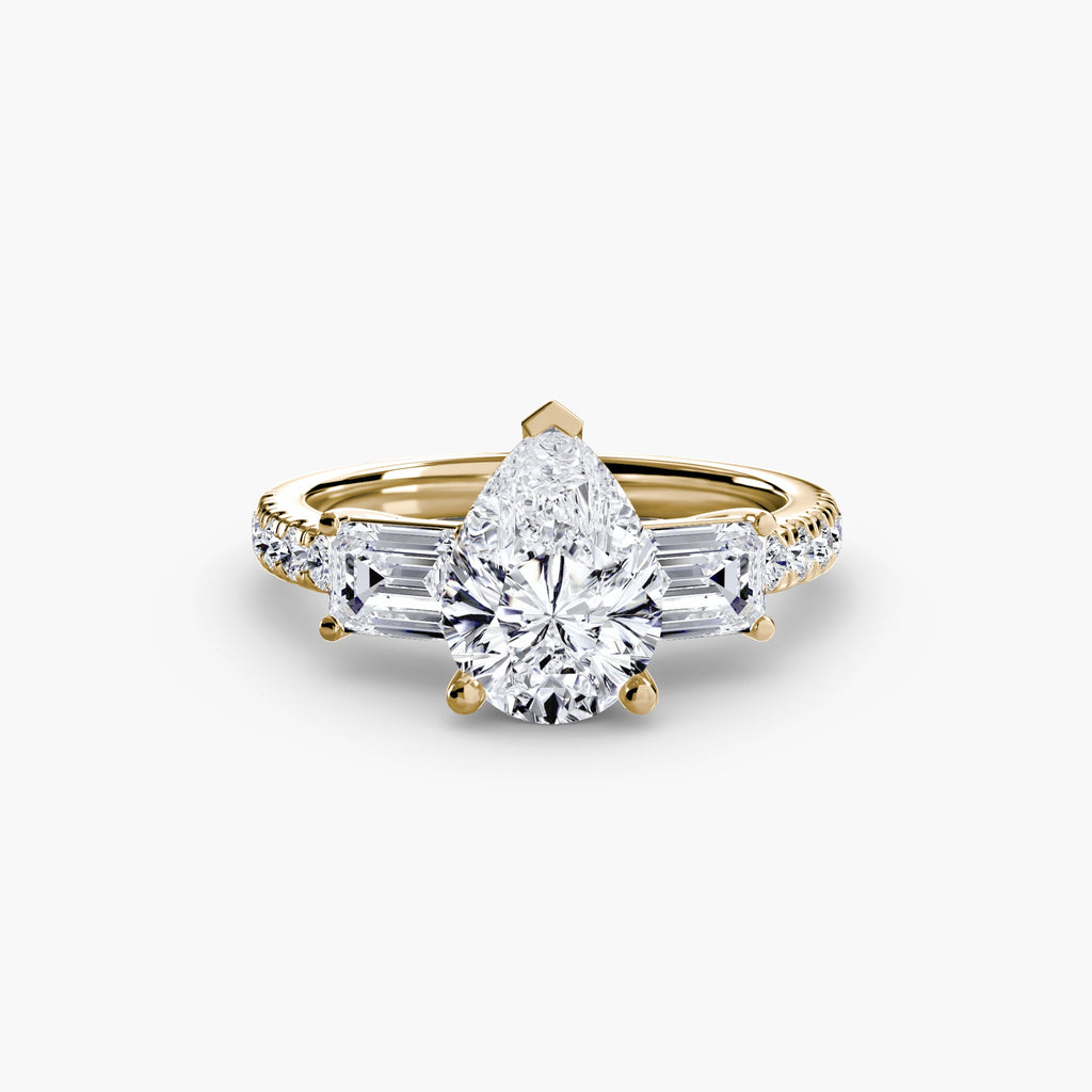 Three-Stone Ring with Pavé Band 4 The Perfect Carat