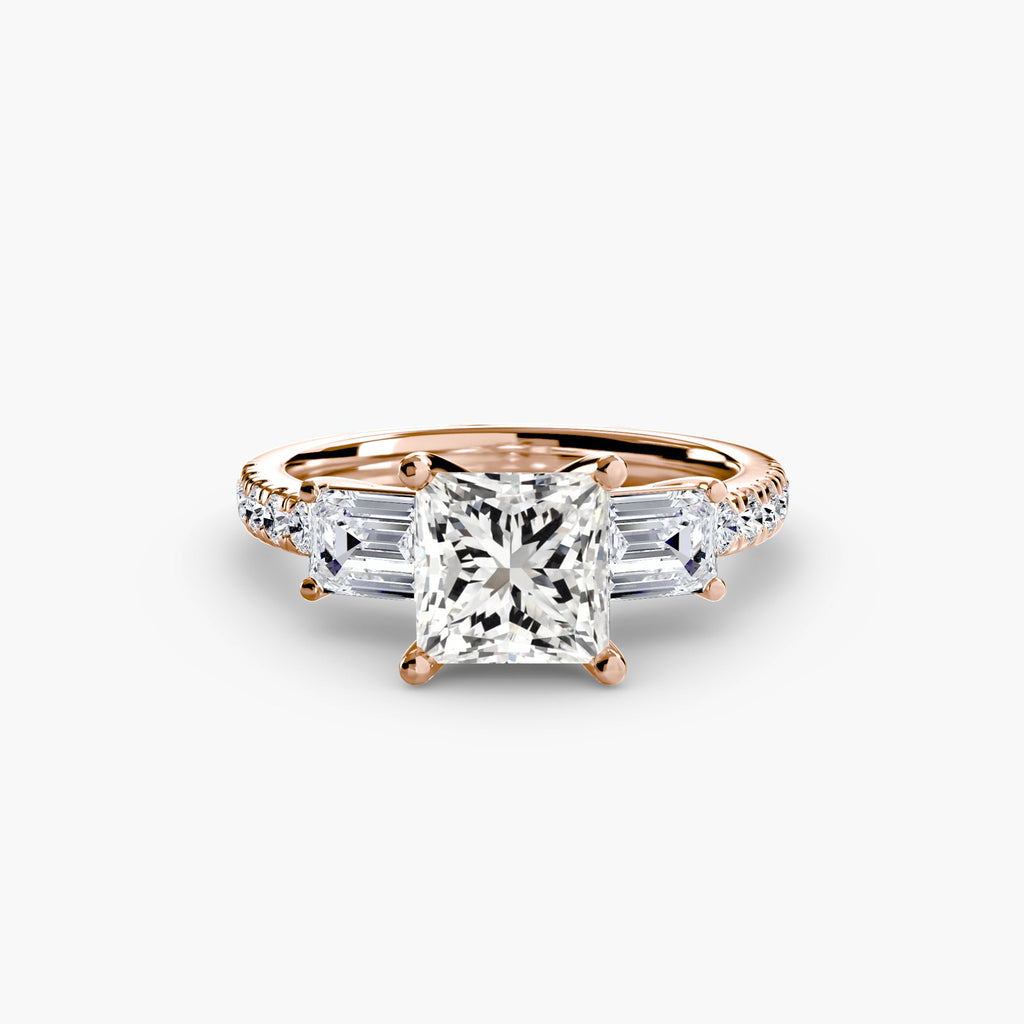 Three-Stone Ring with Pavé Band 4 The Perfect Carat