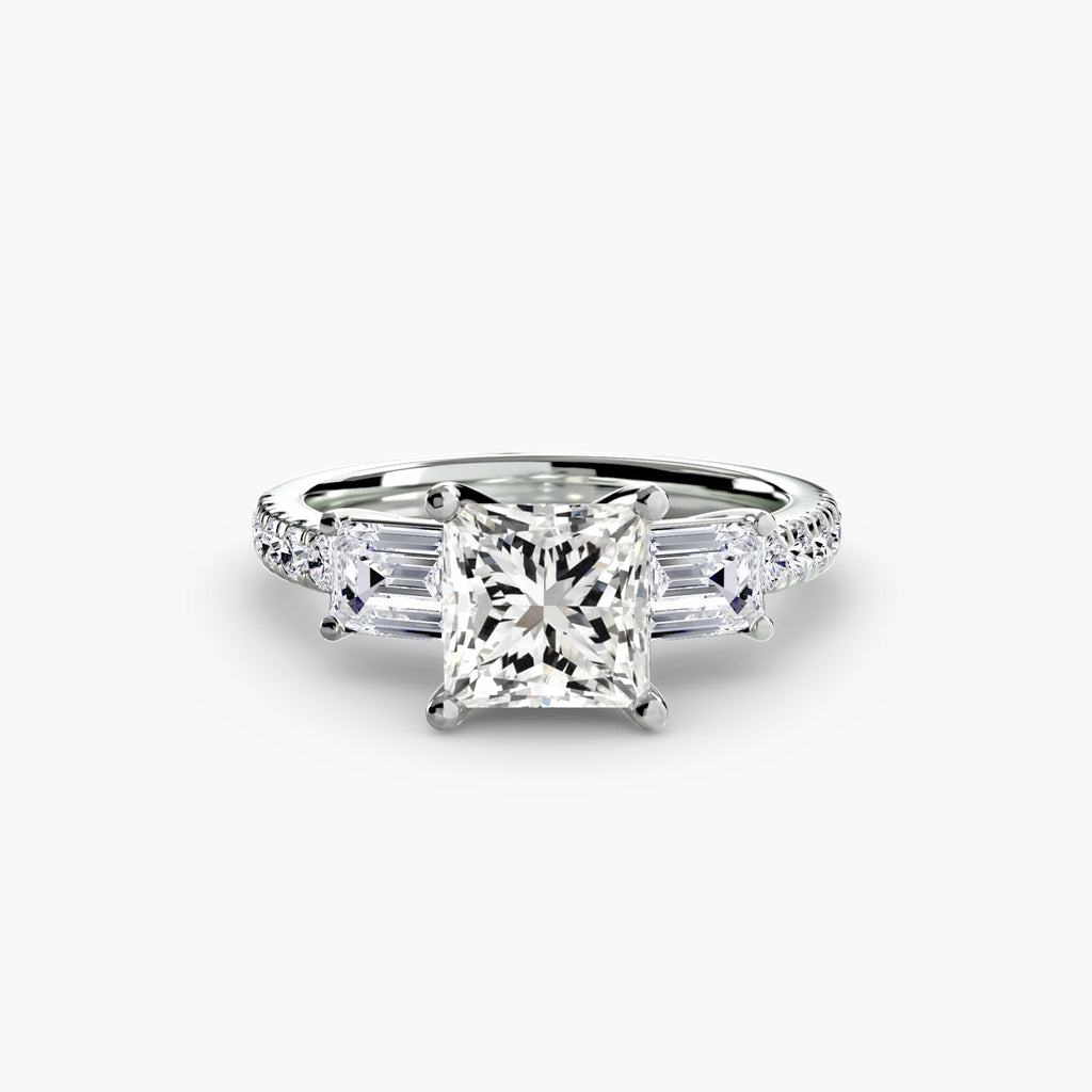 Three-Stone Ring with Pavé Band 4 The Perfect Carat