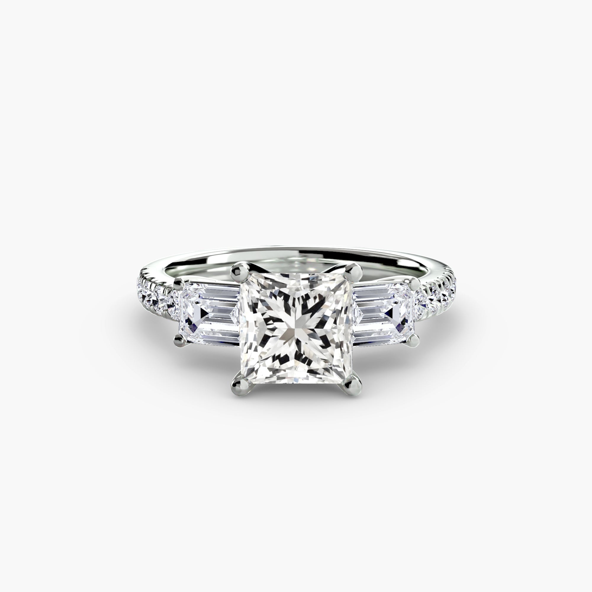 Three-Stone Ring with Pavé Band 4 The Perfect Carat