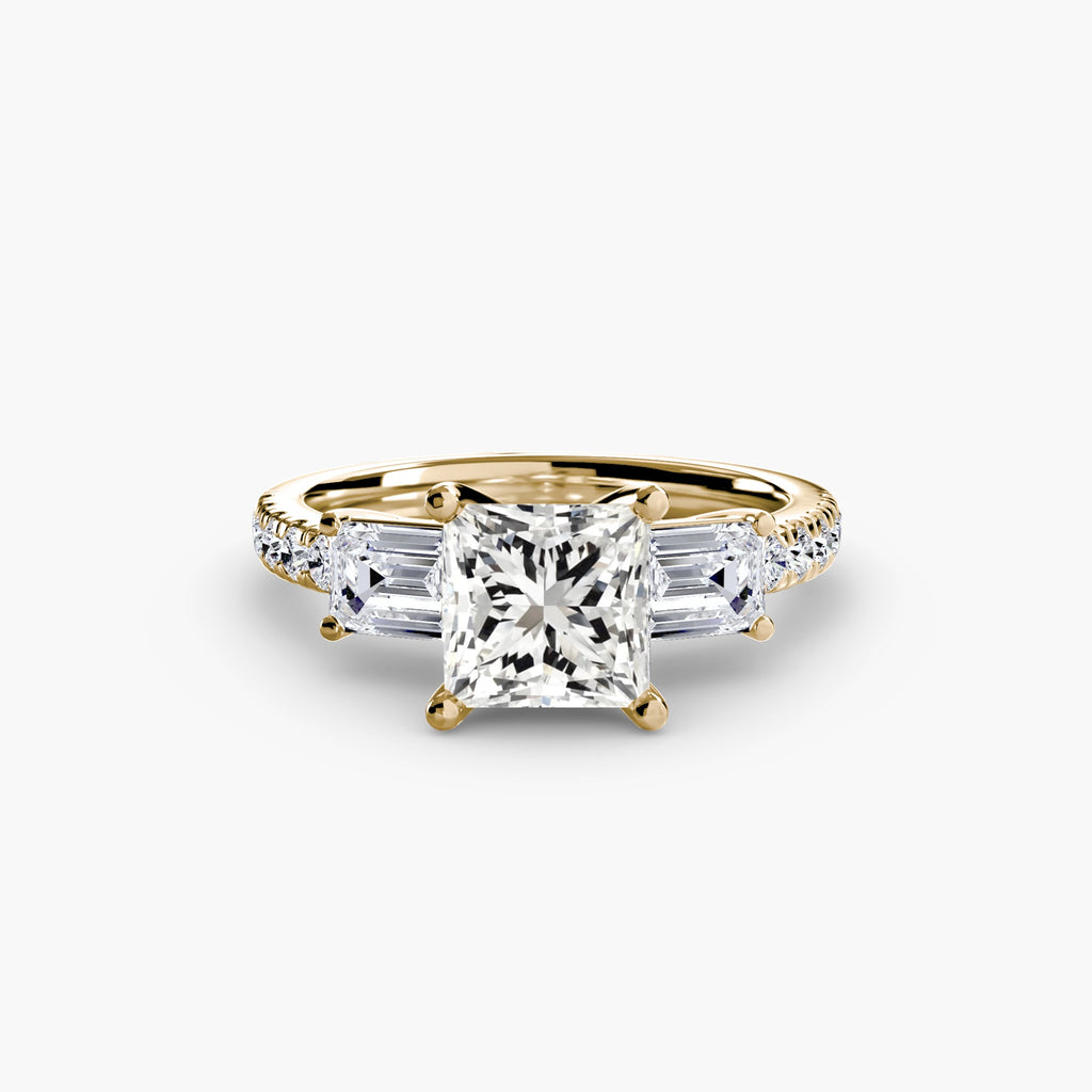 Three-Stone Ring with Pavé Band 4 The Perfect Carat