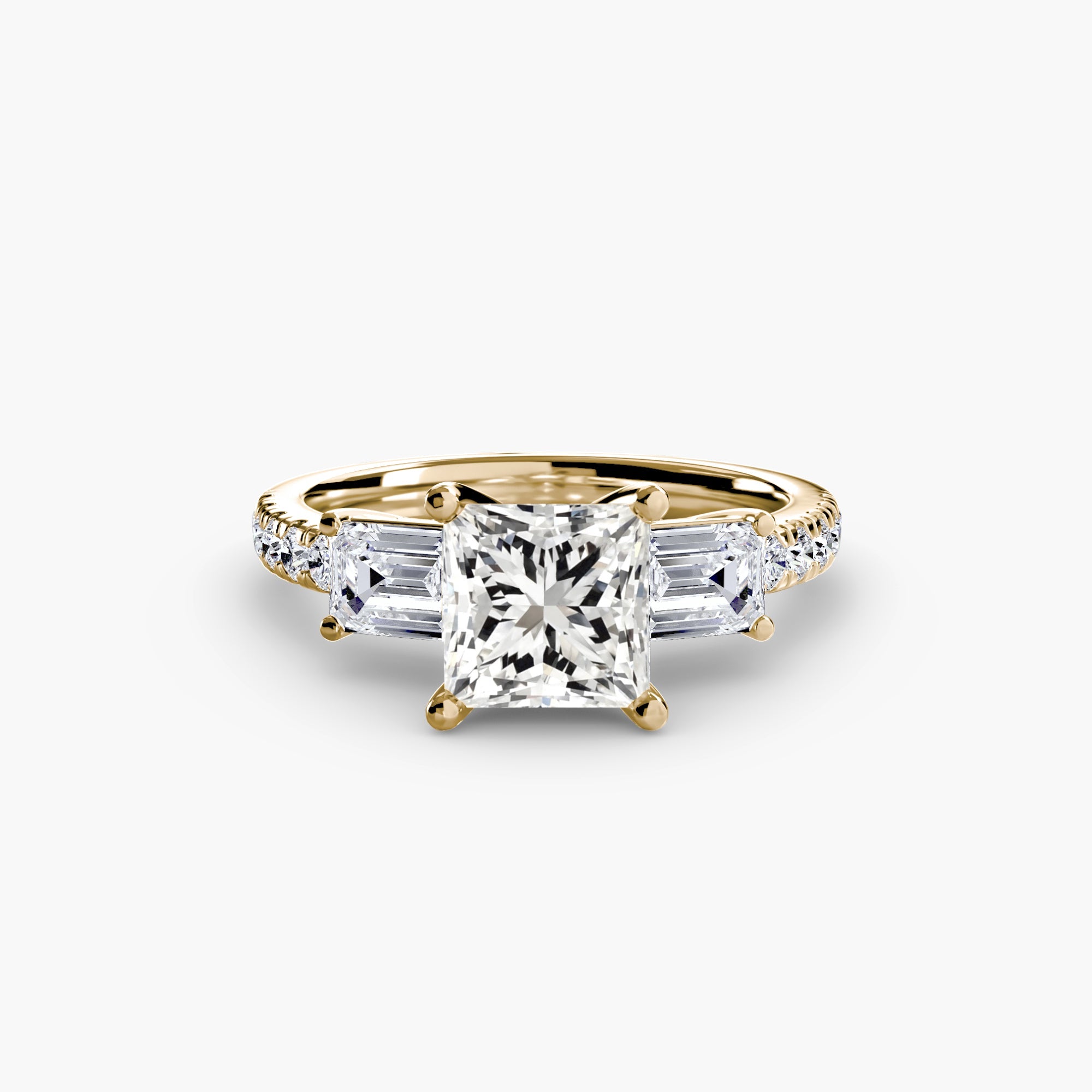 Three-Stone Ring with Pavé Band 4 The Perfect Carat
