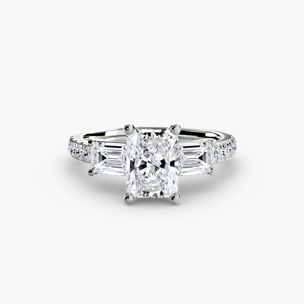 Three-Stone Ring with Pavé Band 4 The Perfect Carat