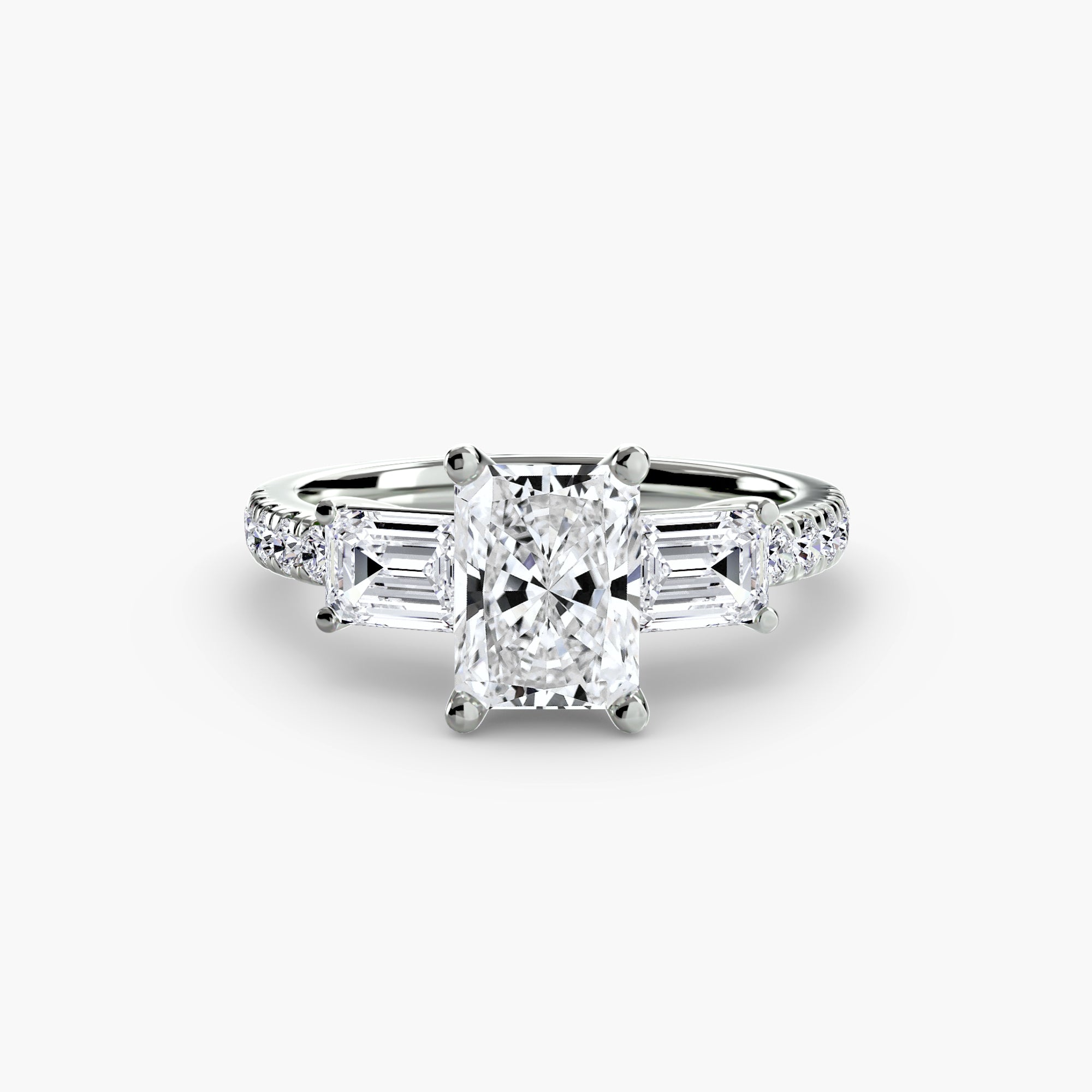 Three-Stone Ring with Pavé Band 4 The Perfect Carat