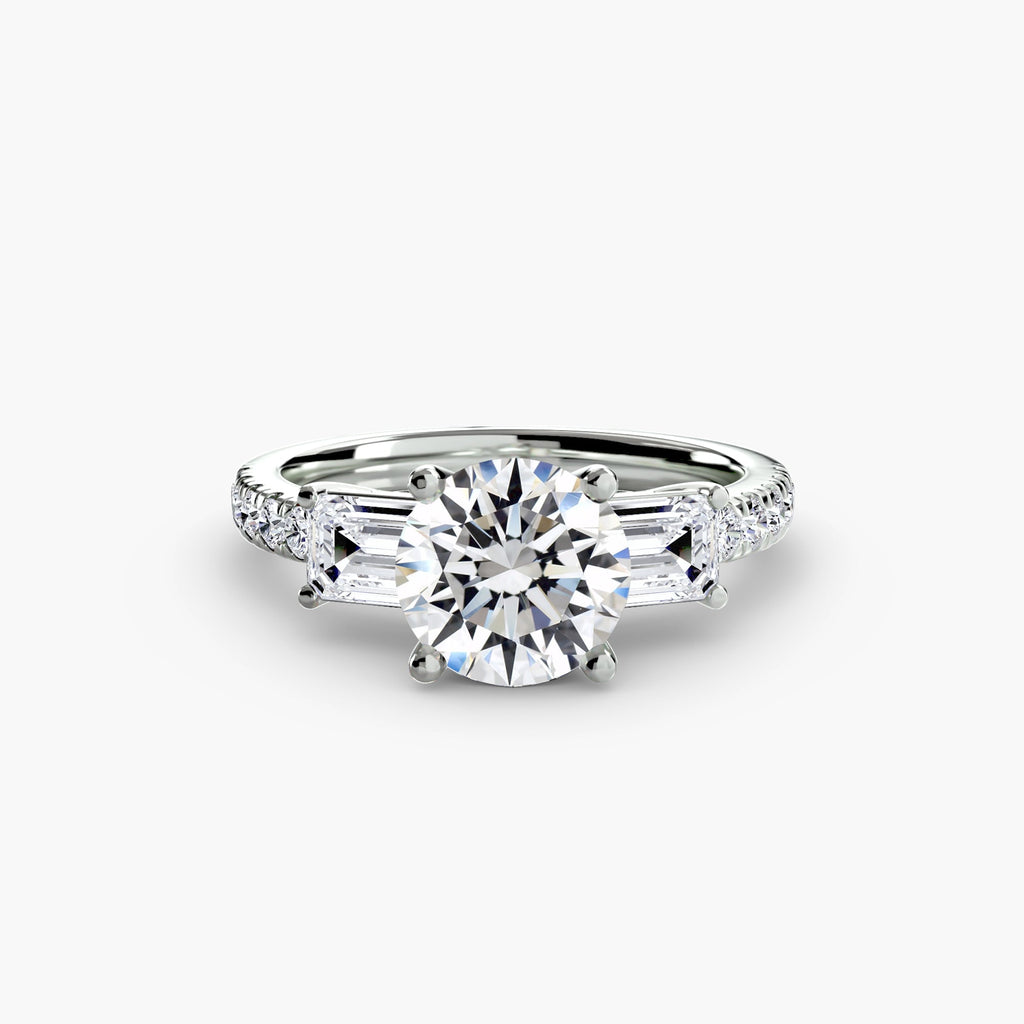 Three-Stone Ring with Pavé Band 4 The Perfect Carat