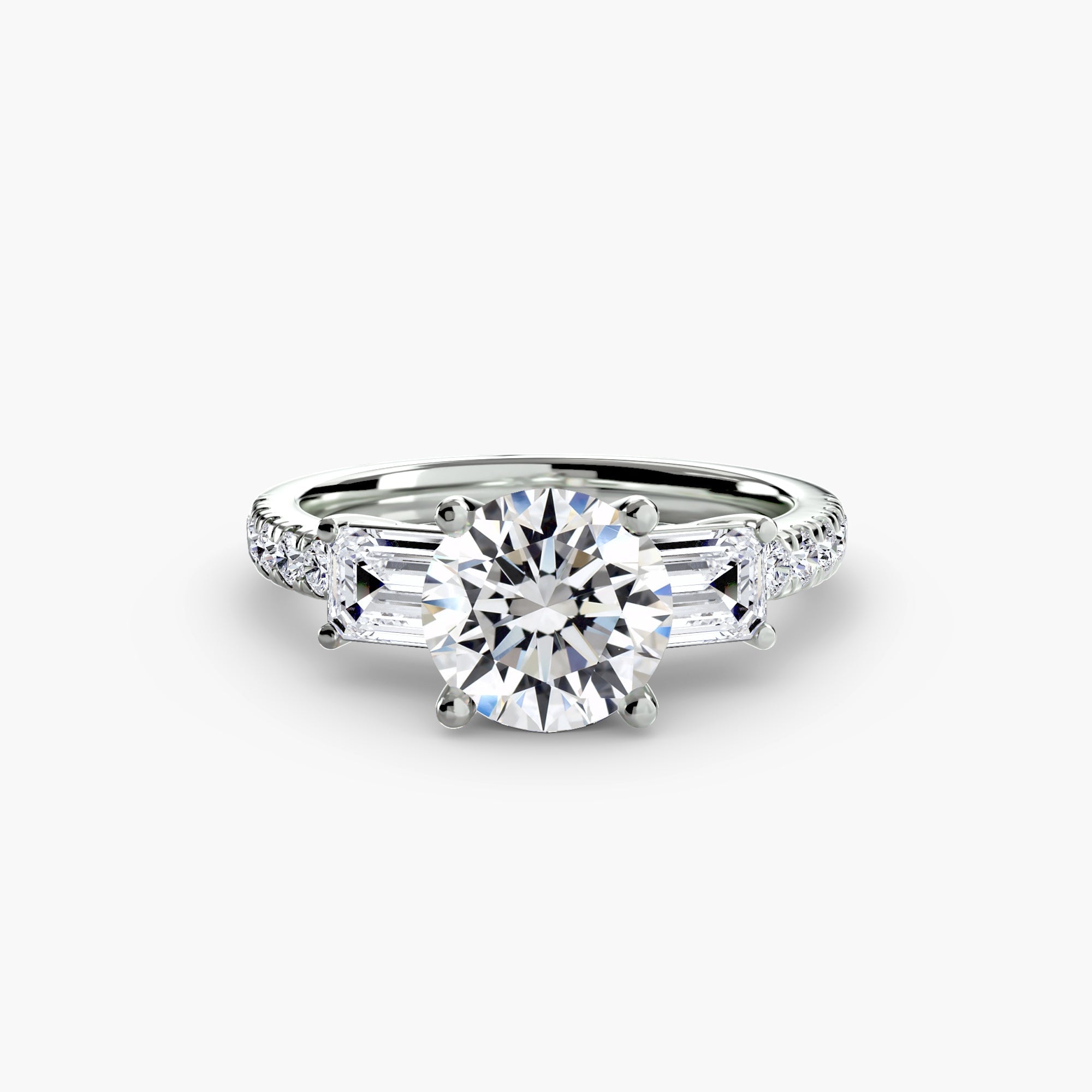 Three-Stone Ring with Pavé Band 4 The Perfect Carat
