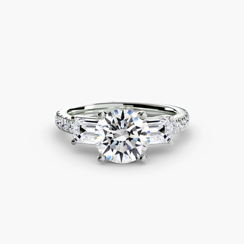 Three-Stone Ring with Pavé Band 4 The Perfect Carat