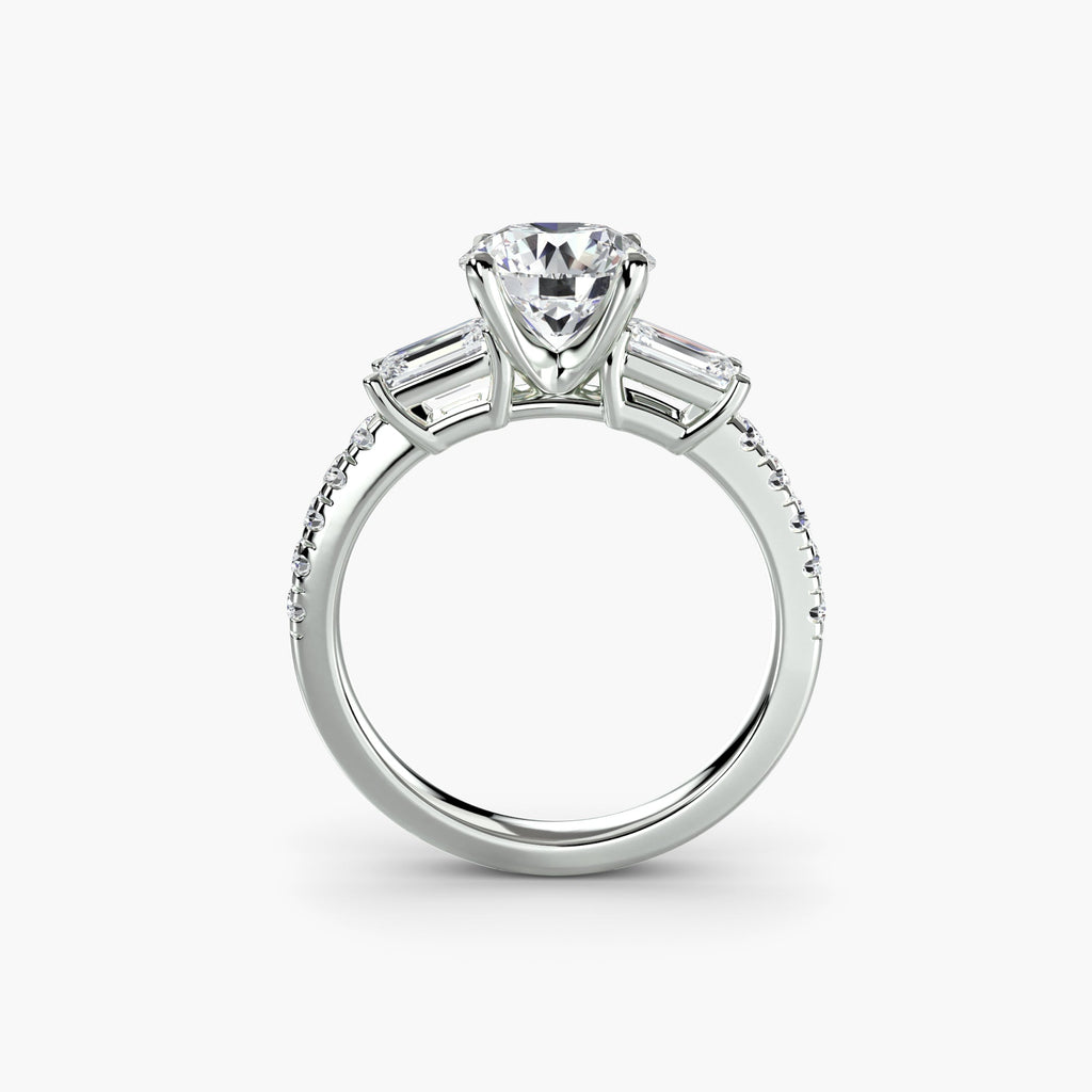 Three-Stone Ring with Pavé Band 4 The Perfect Carat