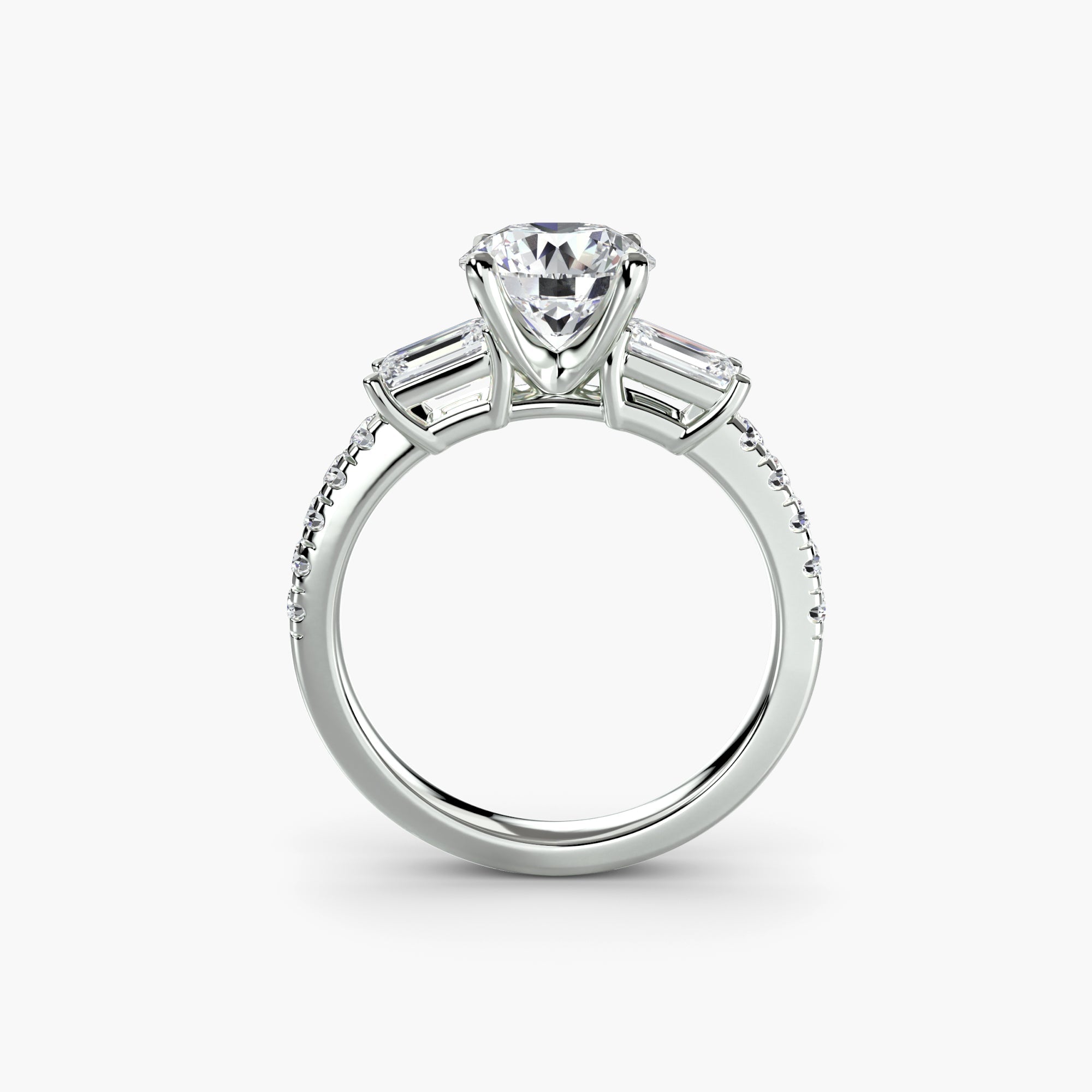 Three-Stone Ring with Pavé Band 4 The Perfect Carat