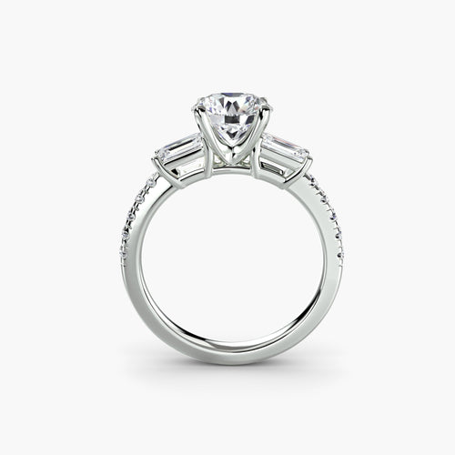 Three-Stone Ring with Pavé Band 4 The Perfect Carat