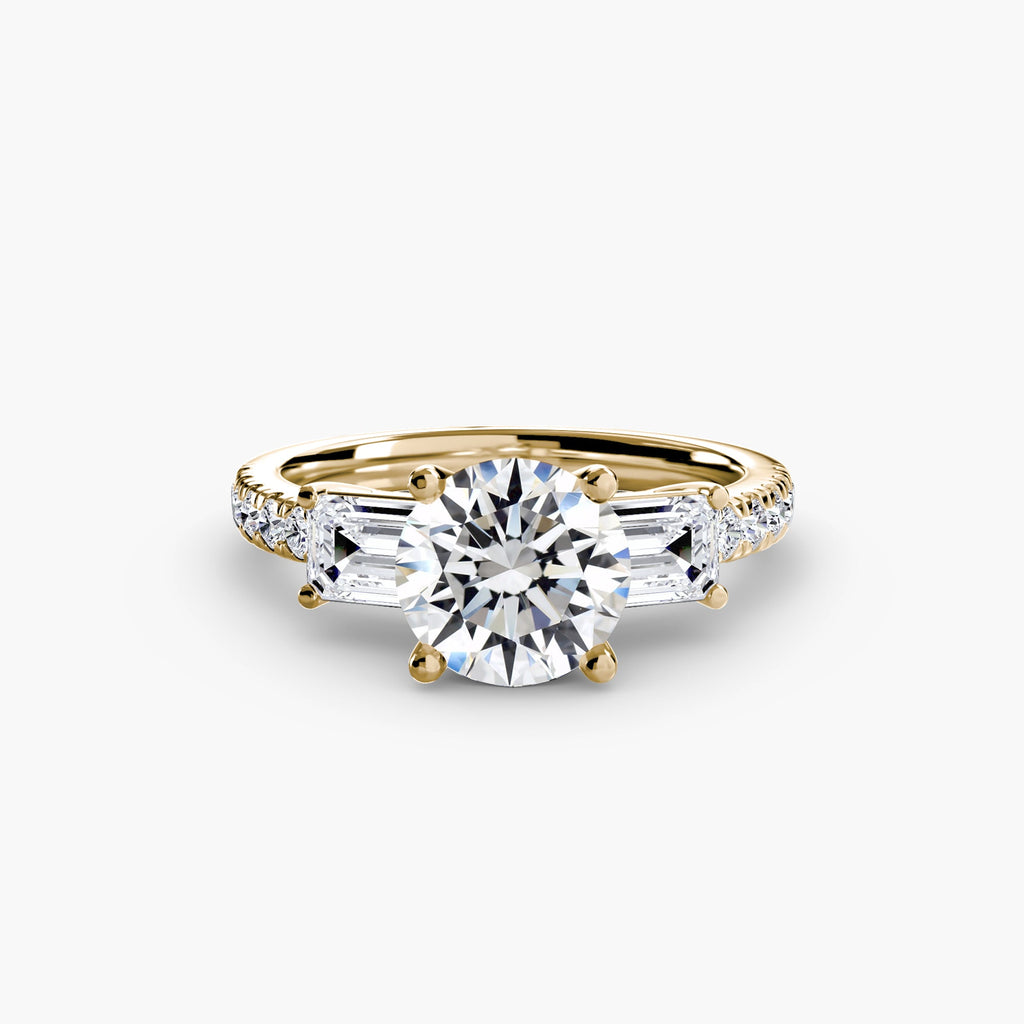 Three-Stone Ring with Pavé Band 4 The Perfect Carat