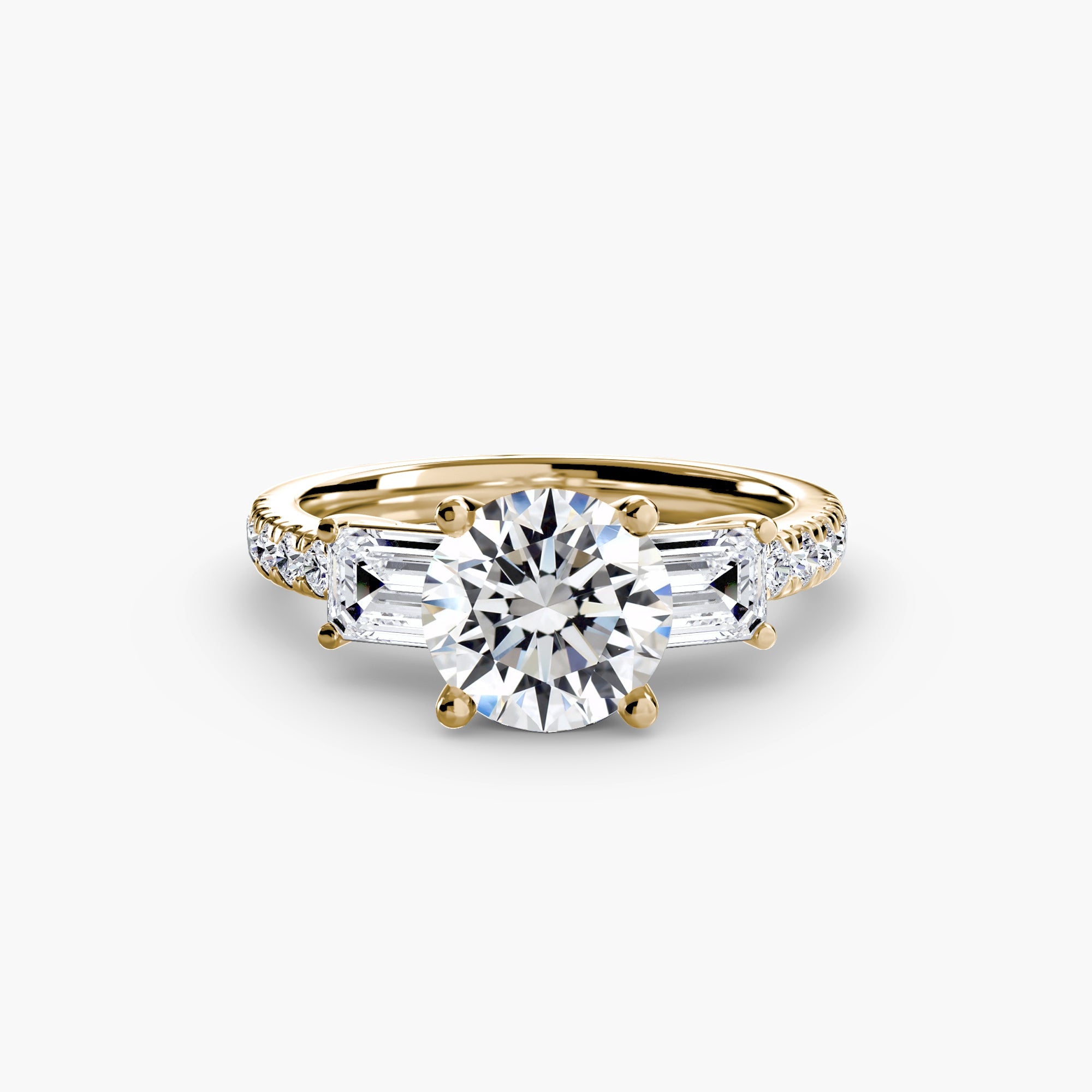 Three-Stone Ring with Pavé Band 4 The Perfect Carat