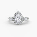 Three-Stone Ring with Halo The Perfect Carat