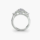 Three-Stone Ring with Halo The Perfect Carat