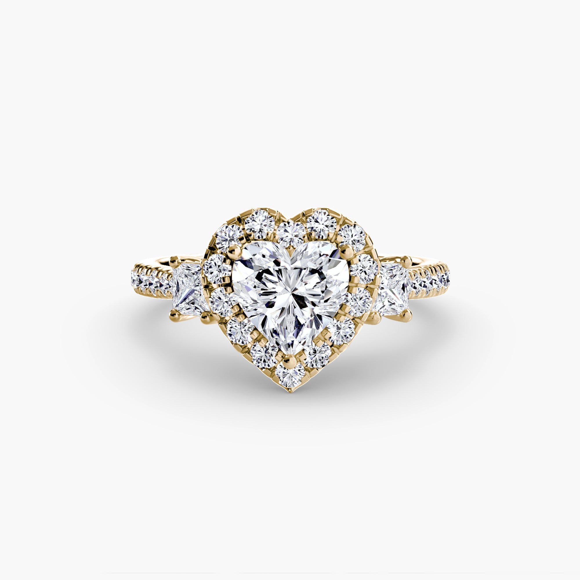 Three-Stone Ring with Halo 2 The Perfect Carat