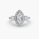 Three-Stone Ring with Halo 2 The Perfect Carat