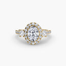 Three-Stone Ring with Halo 2 The Perfect Carat