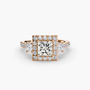 Three-Stone Ring with Halo 2 The Perfect Carat