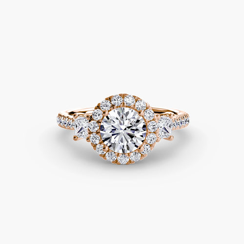 Three-Stone Ring with Halo 2 The Perfect Carat