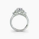 Three-Stone Ring with Halo 2 The Perfect Carat