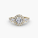 Three-Stone Ring with Halo 2 The Perfect Carat