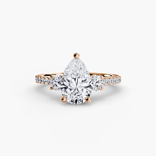 Three-Stone Ring with Pavé Band 5 The Perfect Carat