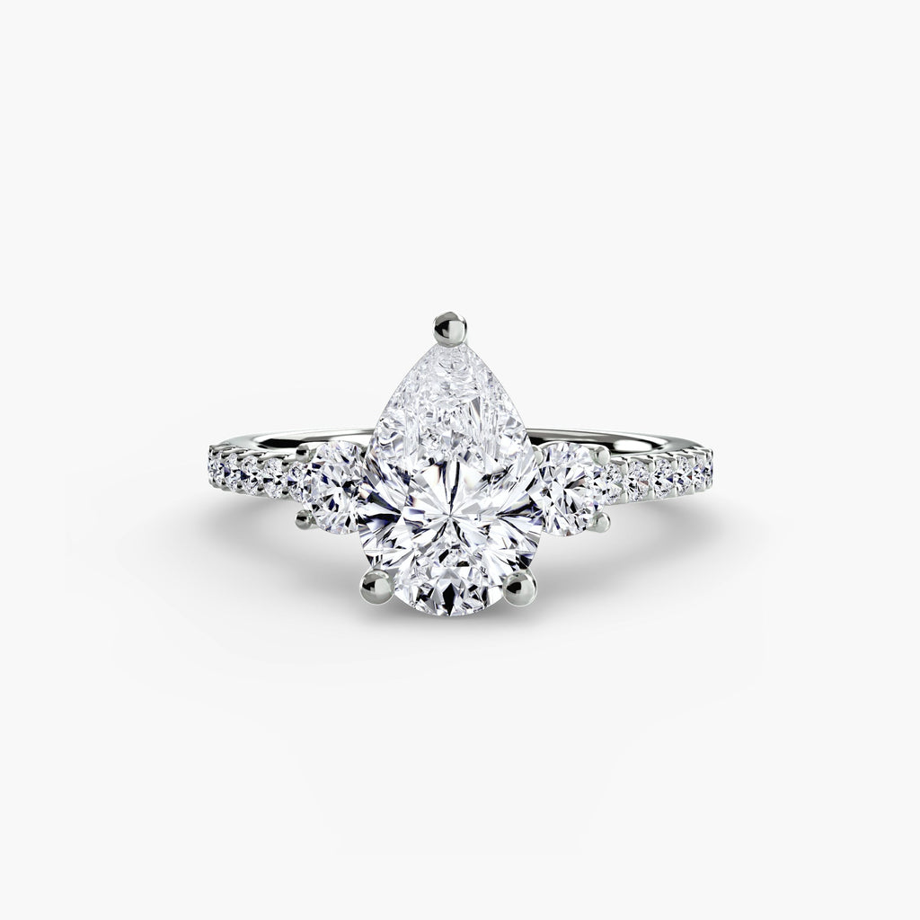 Three-Stone Ring with Pavé Band 5 The Perfect Carat