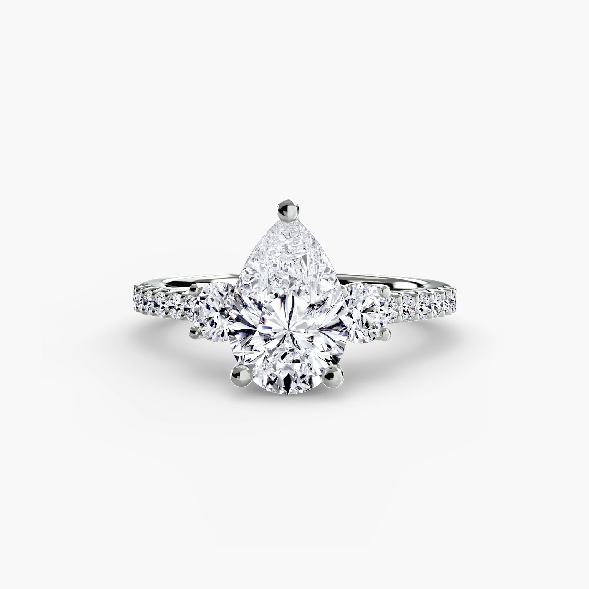 Three-Stone Ring with Pavé Band 5 The Perfect Carat