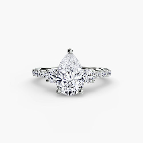 Three-Stone Ring with Pavé Band 5 The Perfect Carat