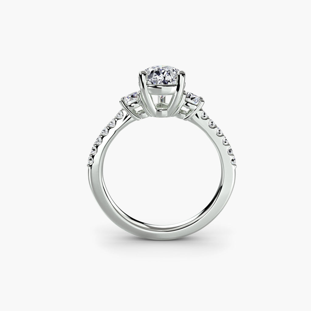 Three-Stone Ring with Pavé Band 5 The Perfect Carat