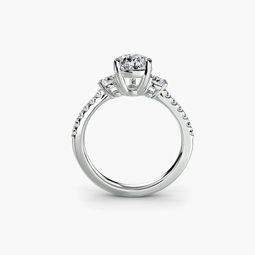 Three-Stone Ring with Pavé Band 5 The Perfect Carat