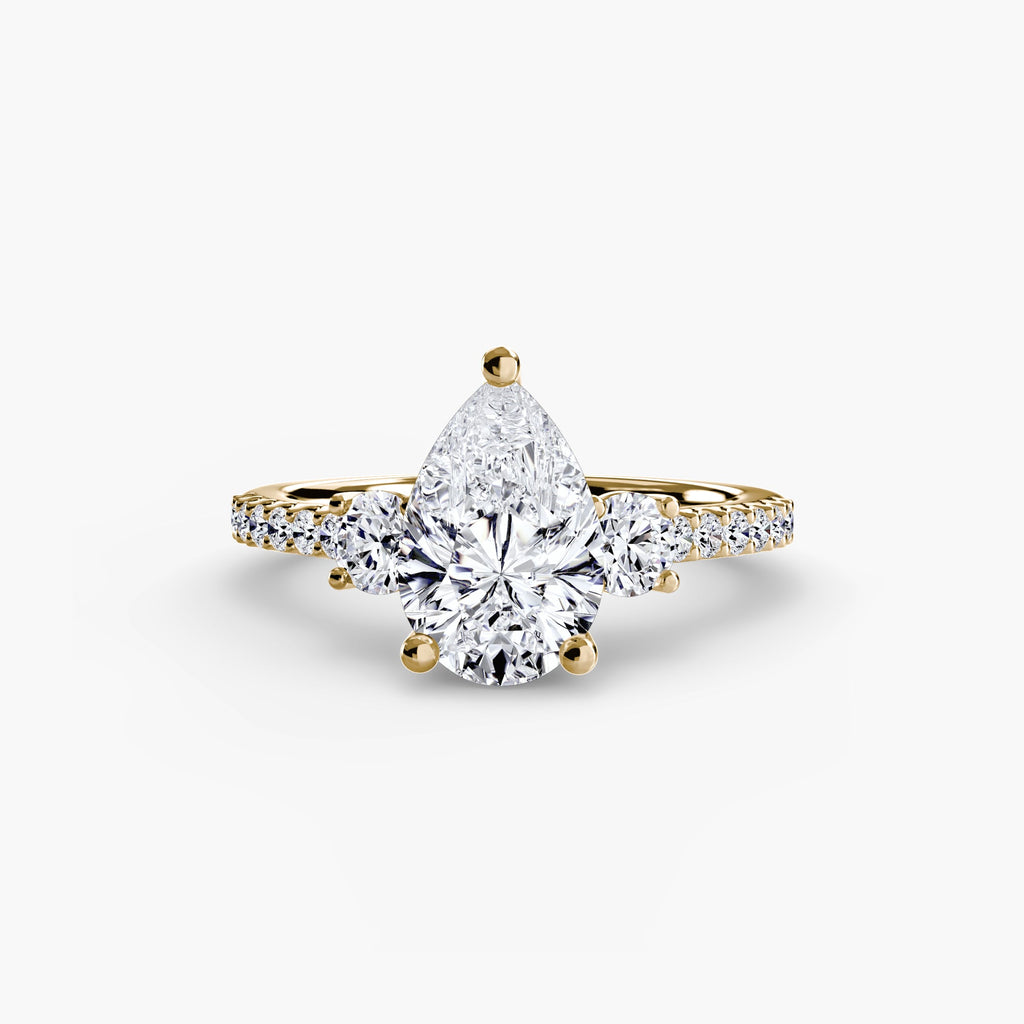 Three-Stone Ring with Pavé Band 5 The Perfect Carat