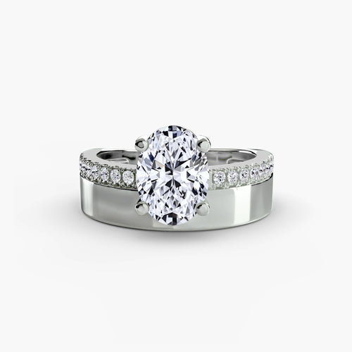 Wide Band Solitaire with Pavé Band The Perfect Carat