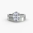 Wide Band Solitaire with Pavé Band The Perfect Carat