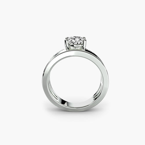 Wide Band Solitaire with Pavé Band The Perfect Carat