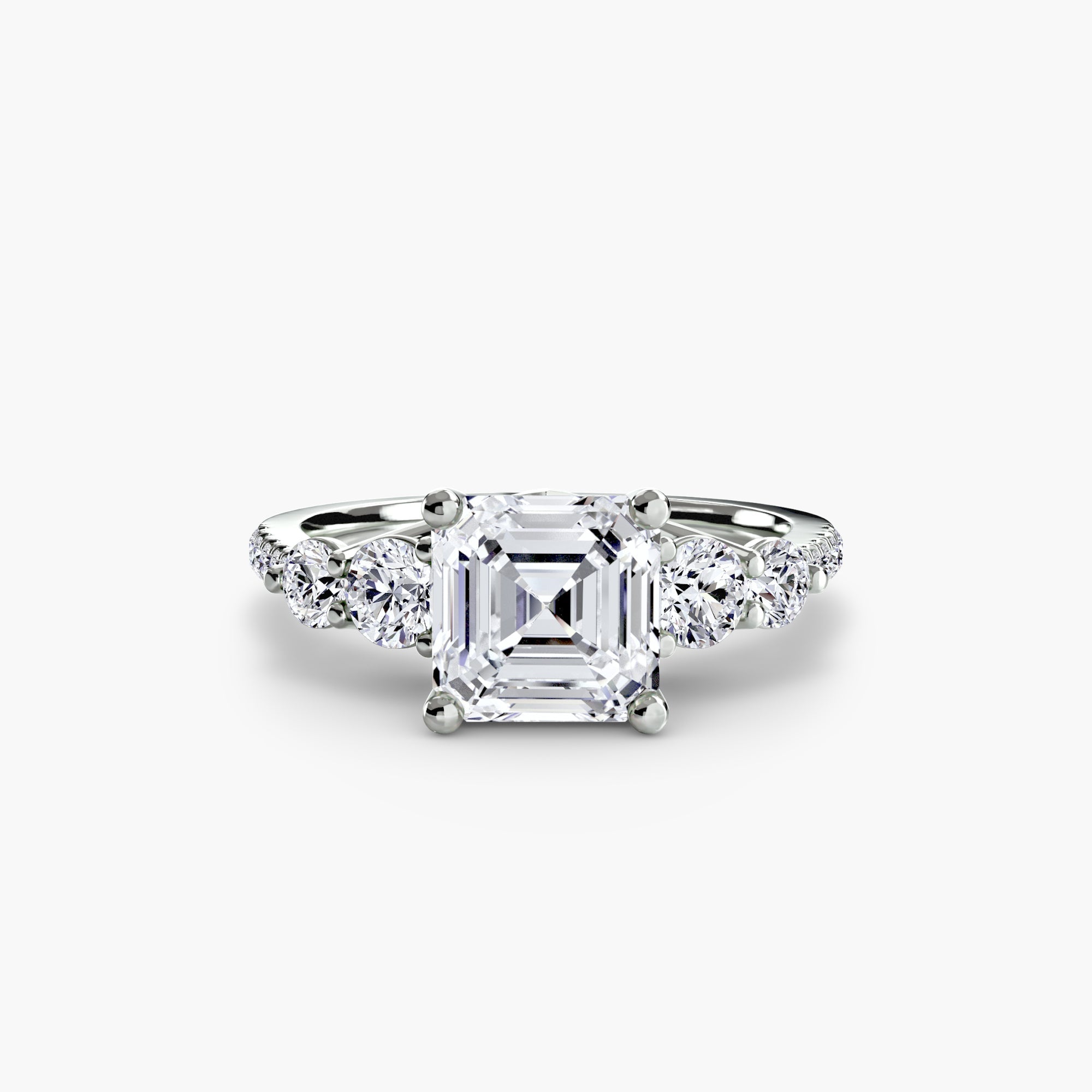 Five Stone Ring with Pavé Band The Perfect Carat