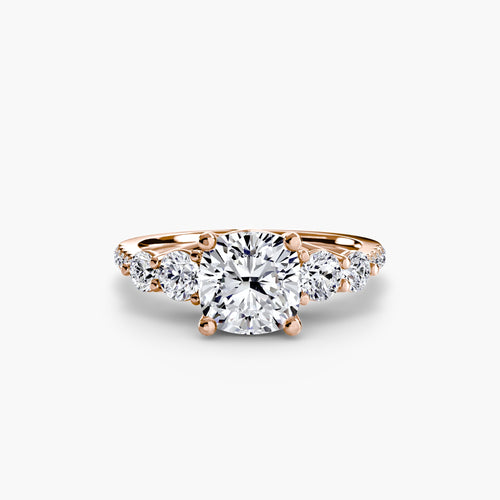 Five Stone Ring with Pavé Band The Perfect Carat