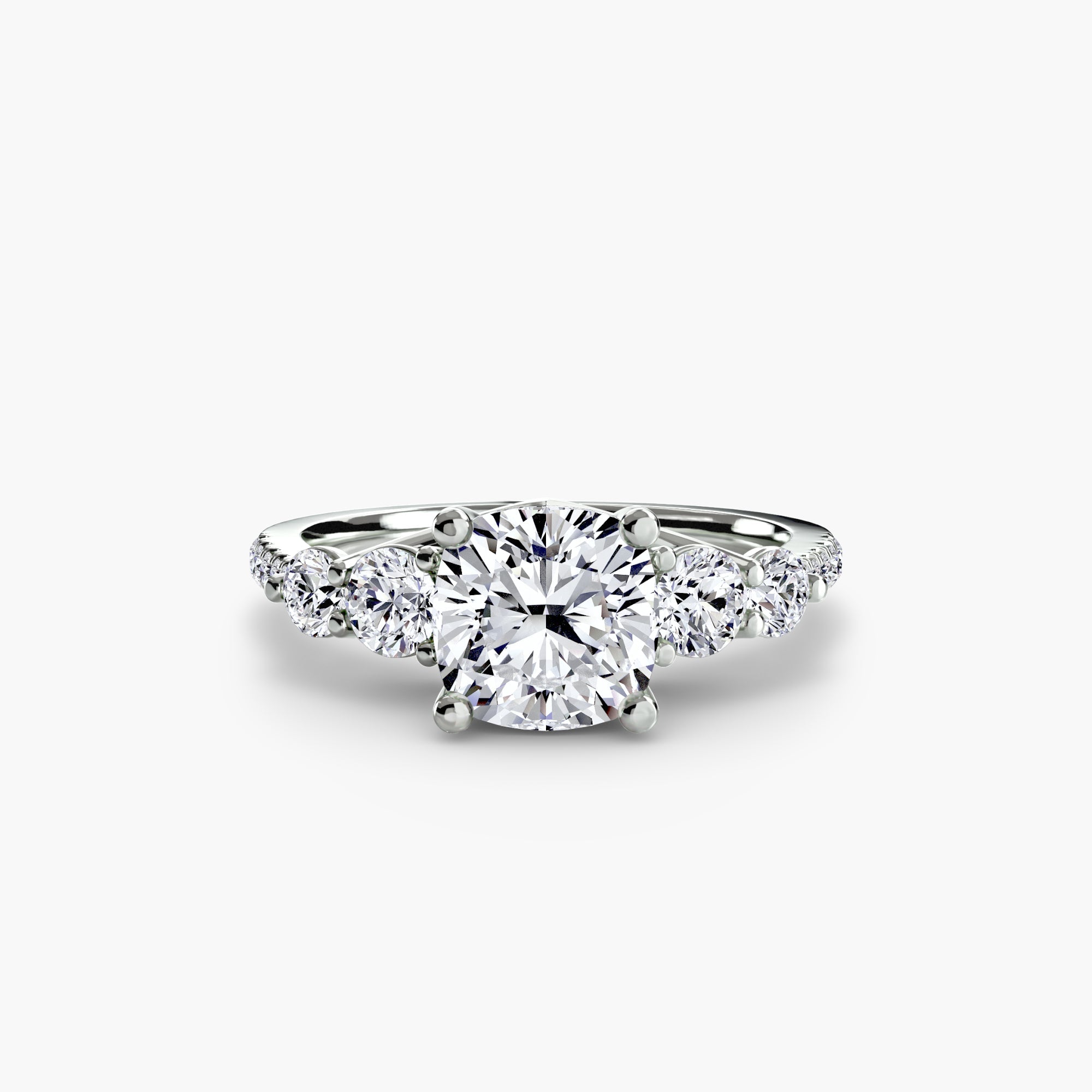 Five Stone Ring with Pavé Band The Perfect Carat