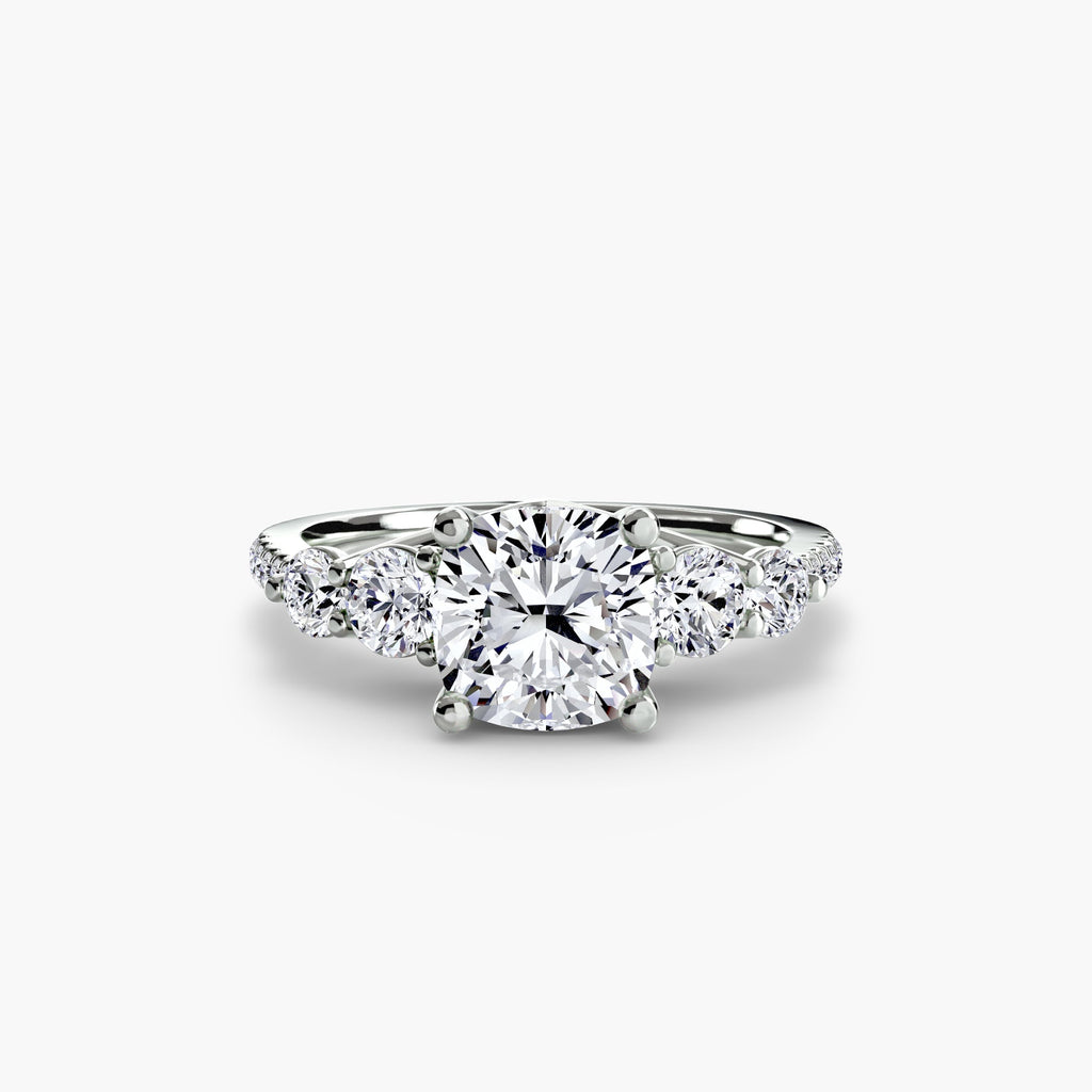 Five Stone Ring with Pavé Band The Perfect Carat