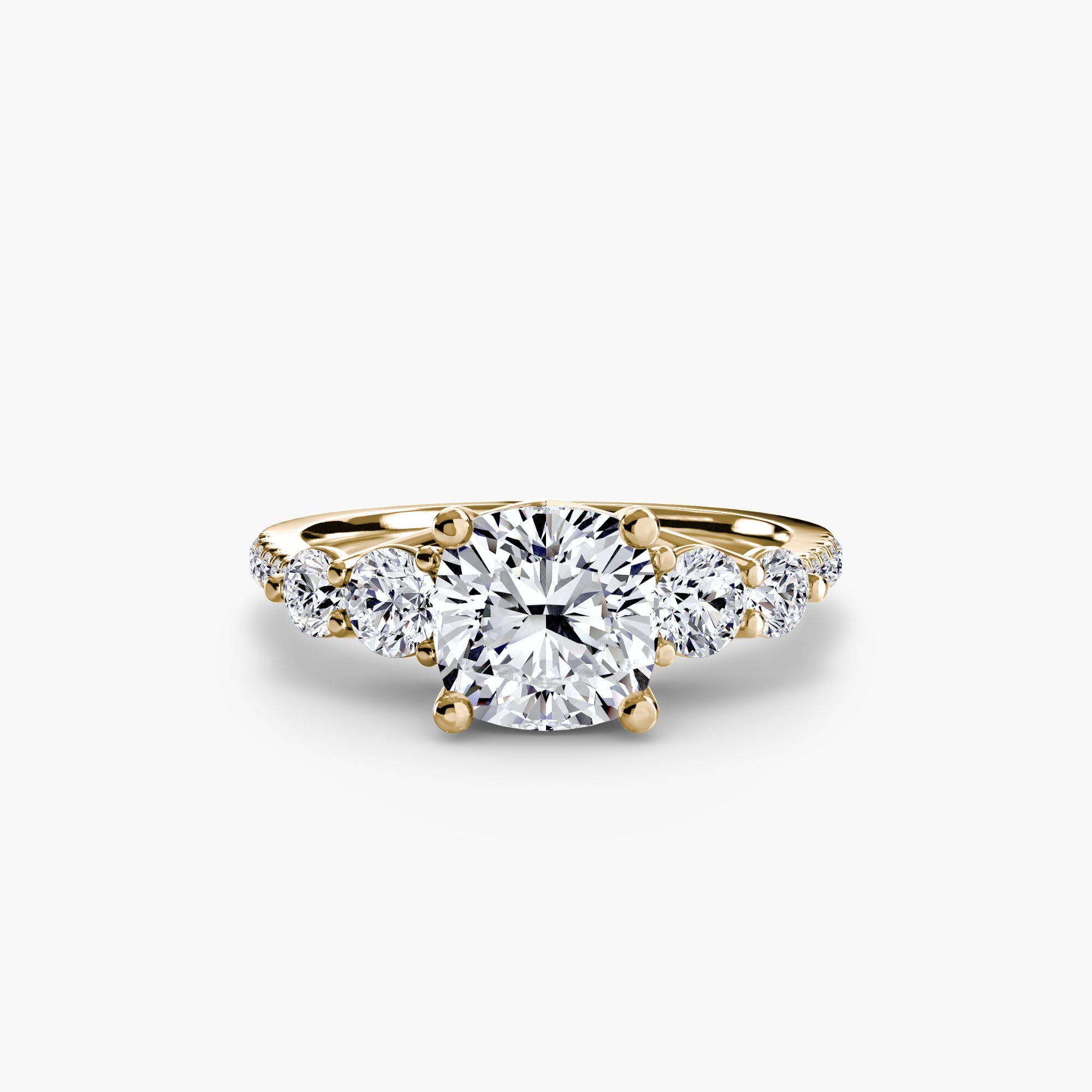 Five Stone Ring with Pavé Band The Perfect Carat