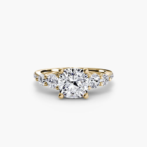 Five Stone Ring with Pavé Band The Perfect Carat