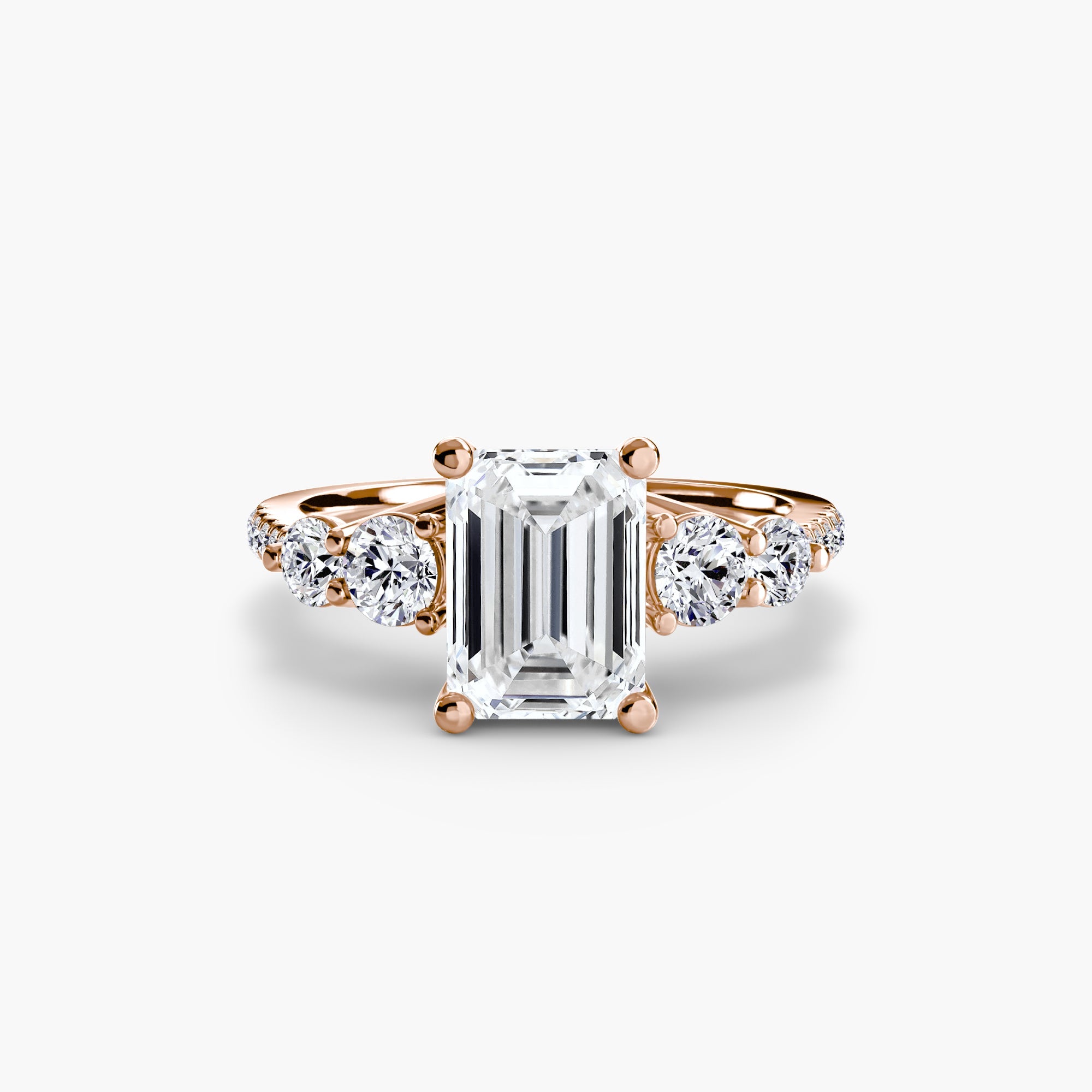 Five Stone Ring with Pavé Band The Perfect Carat