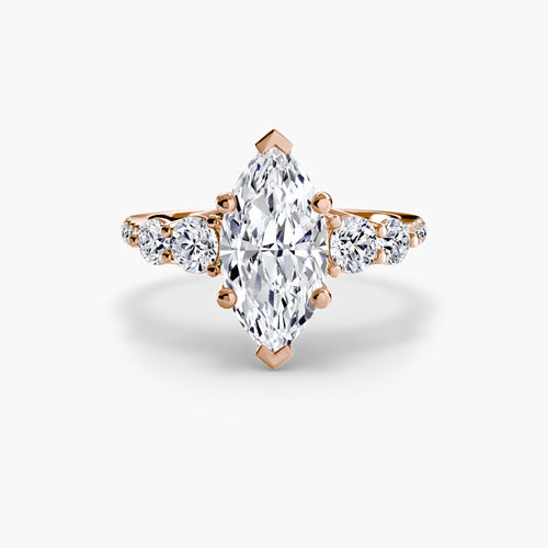 Five Stone Ring with Pavé Band The Perfect Carat