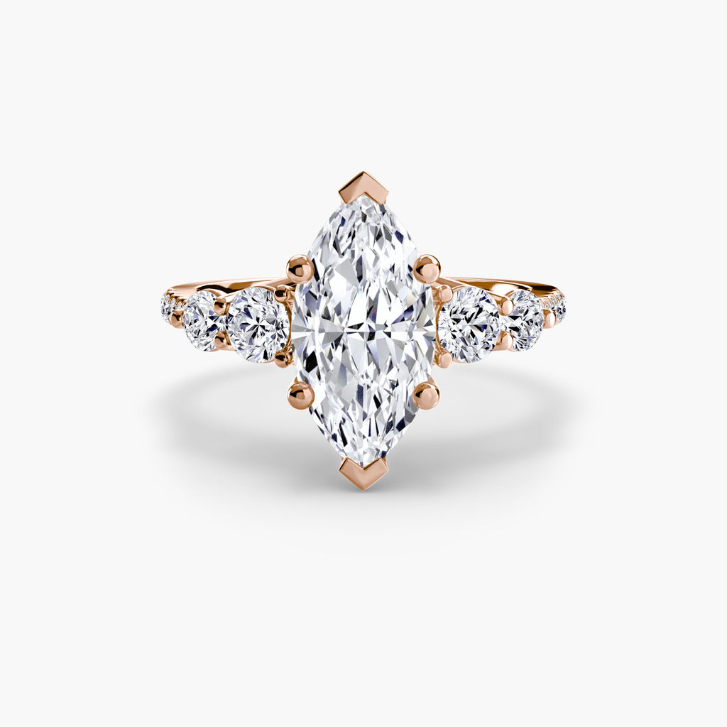 Five Stone Ring with Pavé Band The Perfect Carat