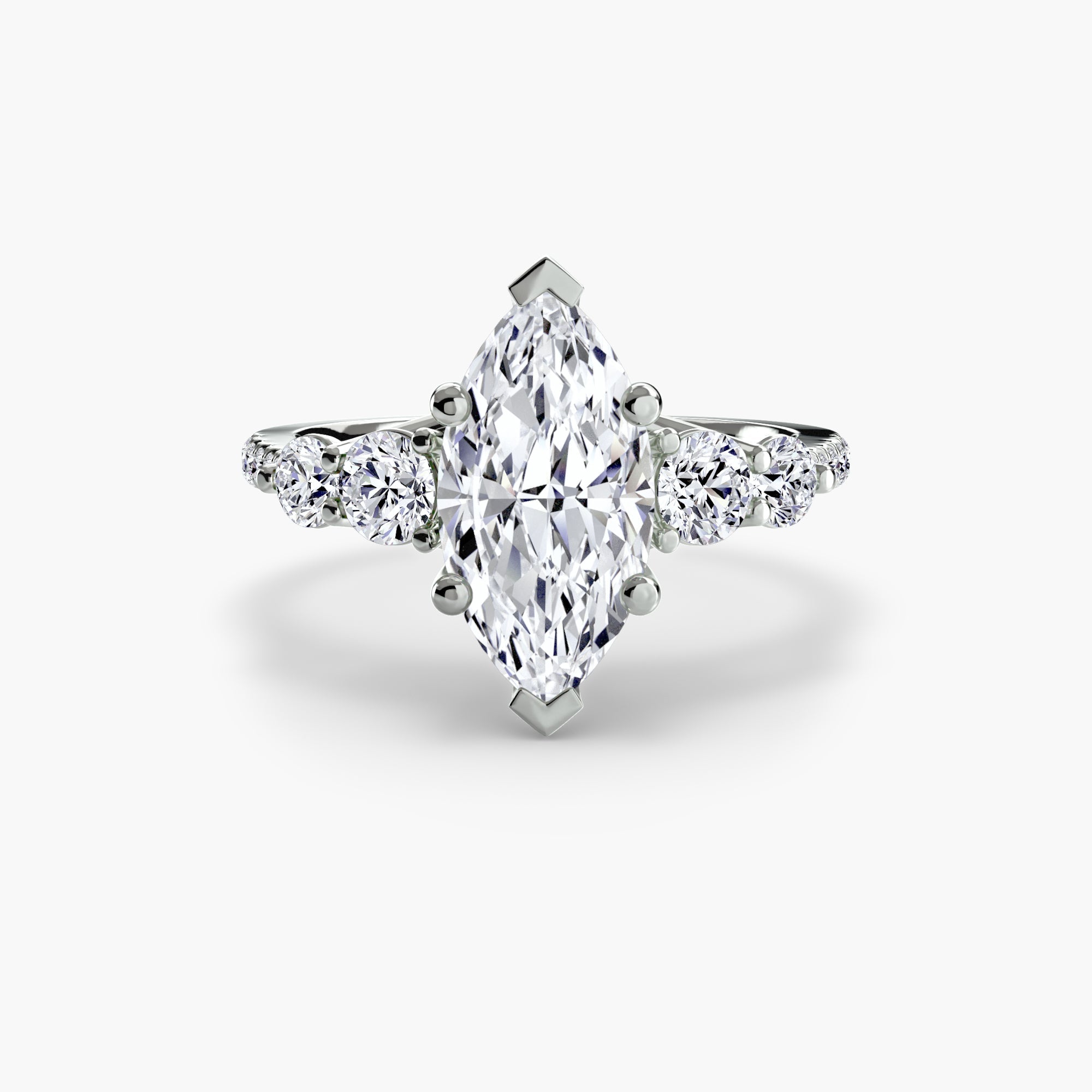 Five Stone Ring with Pavé Band The Perfect Carat
