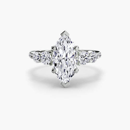 Five Stone Ring with Pavé Band The Perfect Carat