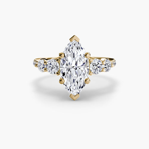Five Stone Ring with Pavé Band The Perfect Carat