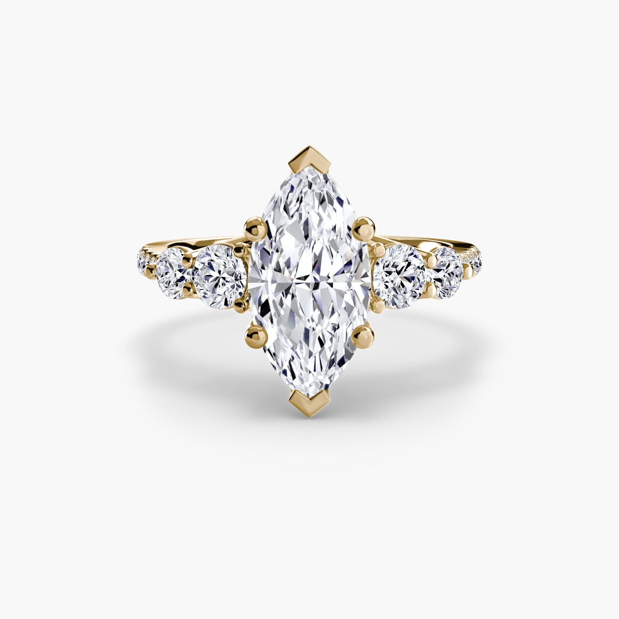 Five Stone Ring with Pavé Band The Perfect Carat