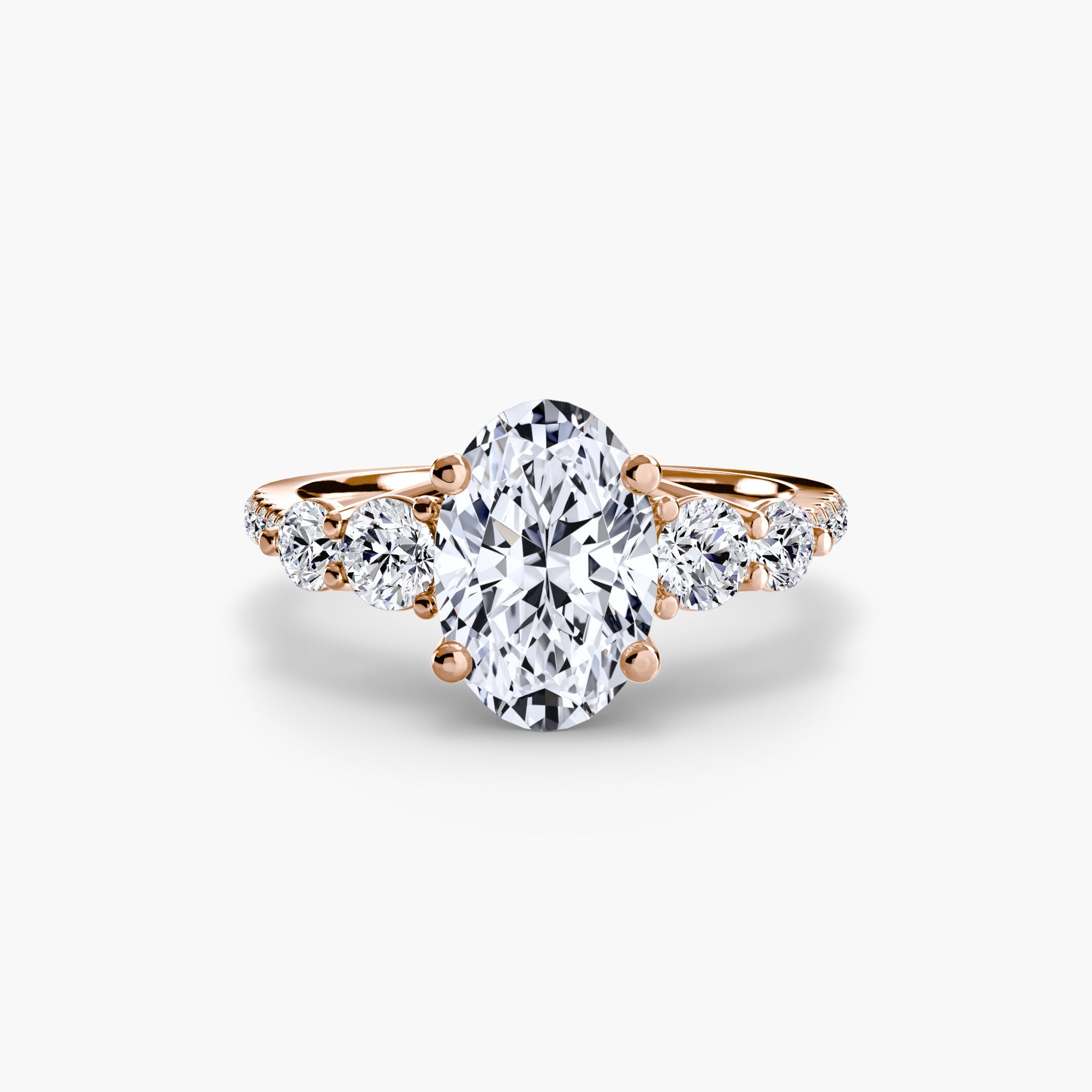 Five Stone Ring with Pavé Band The Perfect Carat